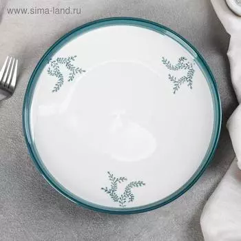 Тарелка керамическая «Веточка», d=25 см, цвет белый