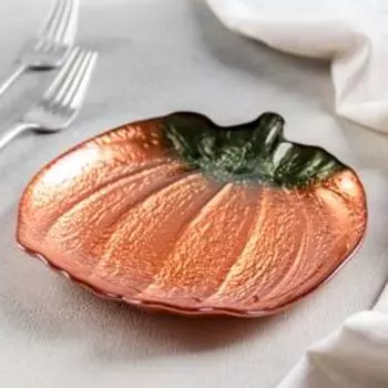 Тарелка «Волшебная тыква», 17 см, цвет оранжевый