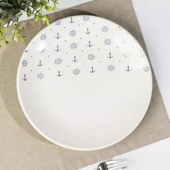 Тарелка «Якорь синий», d=26 см