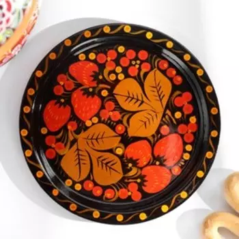 Тарелка «Земляничка», 150,5 см, хохлома