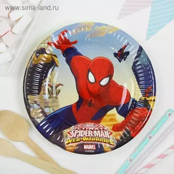 Тарелки бумажные «Человек-паук», 20 см, набор 8 шт.