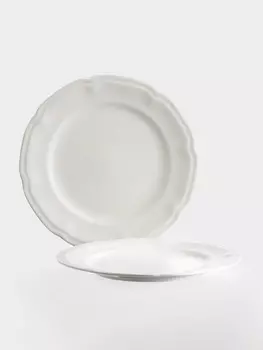 Тарелки WY Renessans, набор 2 шт., d=20 см, фарфор, белые