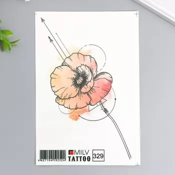 Переводная тату на тело «Мак», 1015 см