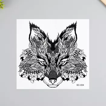 Переводная тату на тело чёрная «Лис», 3824 см