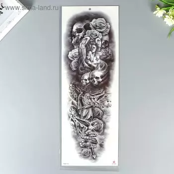 Переводная тату на тело чёрная «Ангелы и демоны», 4817 см