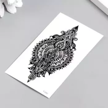 Татуировка на тело чёрная "Восточный узор" 10,5х6 см