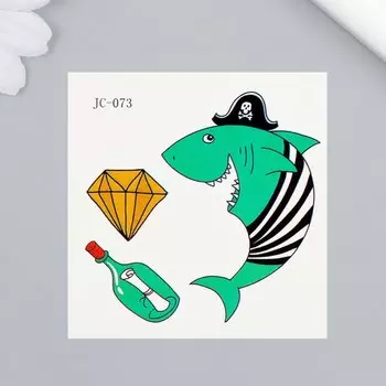 Переводные тату на тело цветные «Акула-пират», 66 см