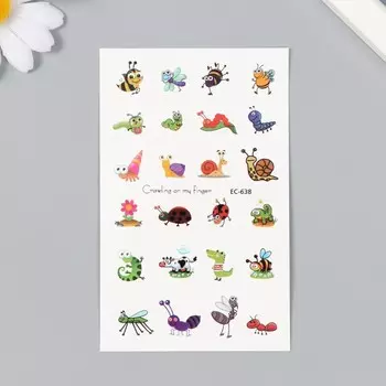 Переводные тату на тело цветные «Букашки», 7.512 см