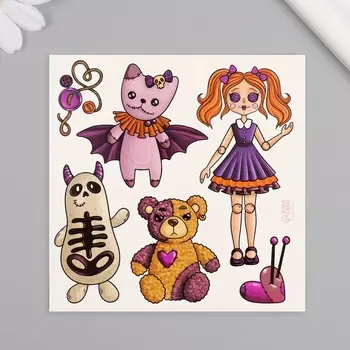 Переводные тату на тело цветные «Игрушки», 1010 см