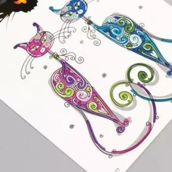 Татуировка на тело цветная "Кошки" 21х15 см