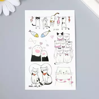 Переводные тату светящиеся «Коты. Аристократы», временные татуировки цветные, 127.5 см