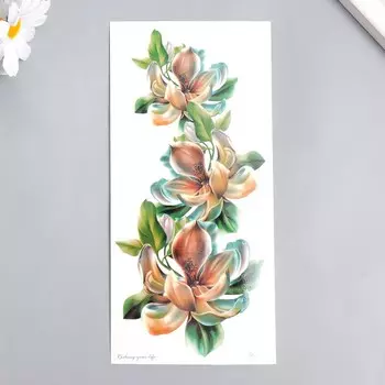 Татуировка на тело цветная "Магнолия" 10х21 см