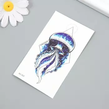 Татуировка на тело цветная "Медуза. Звёздое небо" 6х10,5 см