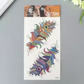 Татуировка на тело цветная "Пёрышки" 20х10 см