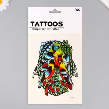 Переводная тату на тело цветная «Птицы арт», 26.114.6 см