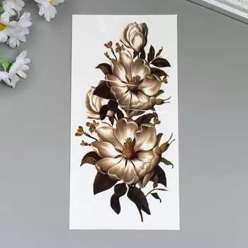 Татуировка на тело цветная "Шиповник" 21х10 см