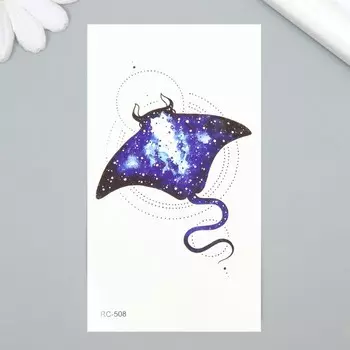 Татуировка на тело цветная "Скат. Звёздое небо" 6х10,5 см