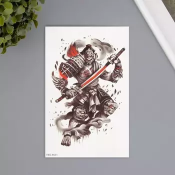 Переводная тату на тело цветная «Воин тумана», 1219 см