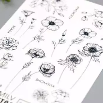 Татуировка на тело "Цветочки" 10х15 см