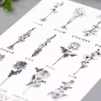 Татуировка на тело "Цветы" 10х15 см