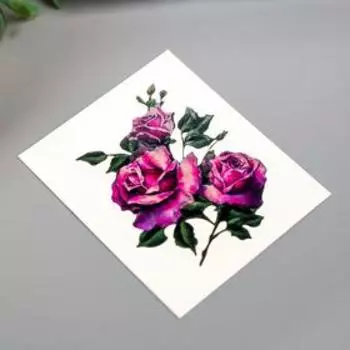 Татуировка на тело "Фиолетовые розы" МИКС