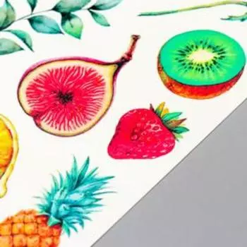 Татуировка на тело "Фрукты" 10х15 см