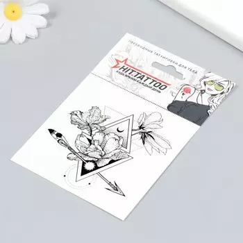 Татуировка на тело "Геометрия с цветами" 10х10 см