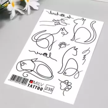 Татуировка на тело "Кошечки" 10х15 см