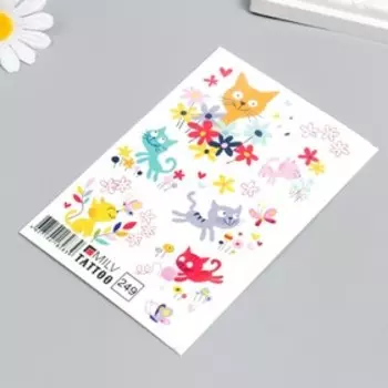 Татуировка на тело "Котейки" 10х15 см