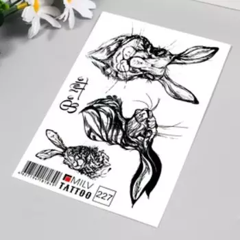 Татуировка на тело "Кролики" 10х15 см