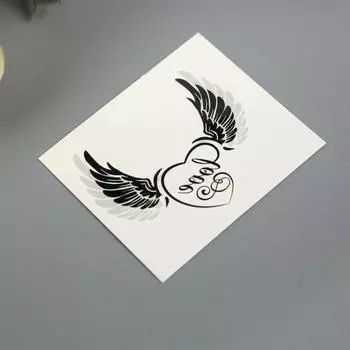 Татуировка на тело "Крылья с надписью "Love"