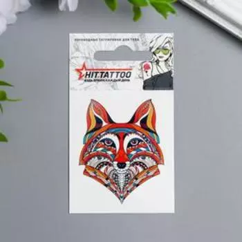 Татуировка на тело "Морда лисы" 5,3х6,3 см