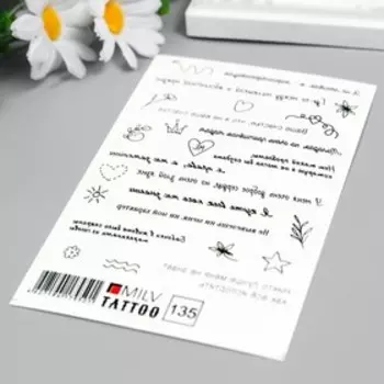 Татуировка на тело "Надписи" 10х15 см