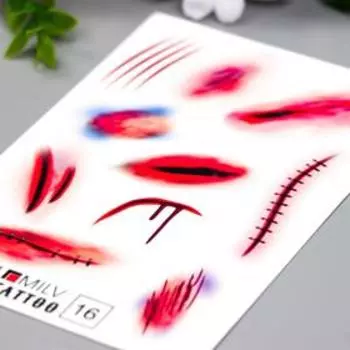 Татуировка на тело "Раны" 10х15 см