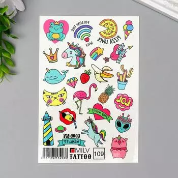 Татуировка на тело "Рисунки" 10х15 см