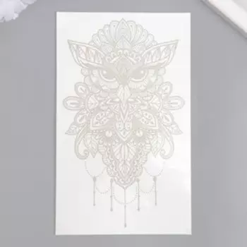 Татуировка на тело "Филин узорный" 18х11 см