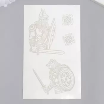 Татуировка на тело синяя "Викинги" 18х11 см