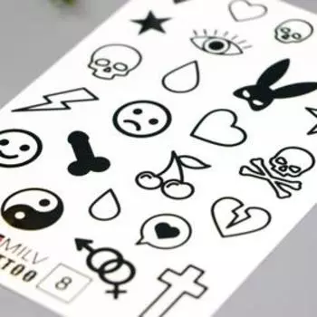 Татуировка на тело "Смайлики" 10х15 см