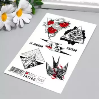 Татуировка на тело "Треугольники" 10х15 см