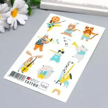 Татуировка на тело "Животные" 10х15 см