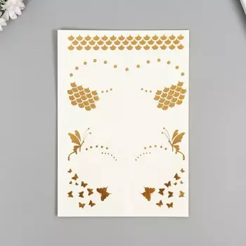 Татуировка на тело золото "Веснушки-чешуя" 26х14,5 см