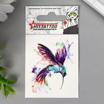 Татуировка переводная "Колибри" 6х10,5 см