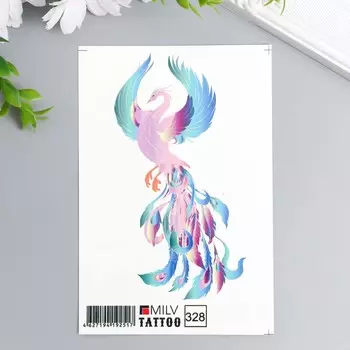 Переводная тату на тело цветная «Птица», 1015 см