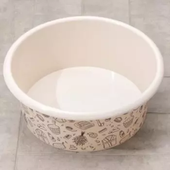 Таз хозяйственный «Русская банька», круглый, пластик, 15 л, бежевый