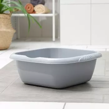 Таз хозяйственный квадратный Etna, 12 л, 403815 см, пластик, серый