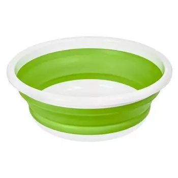 Таз складной 9л, полипропилен, TPR, зеленый