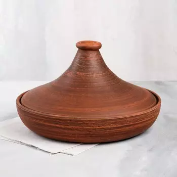 Тажин "Гладкий", красная глина, 2 л, 30 см