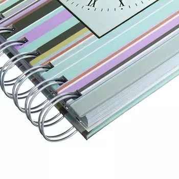 Телефонная книга 150 х 150 мм, 56 листов на гребне "Часы", твёрдая обложка, тиснение фольгой, шелкография