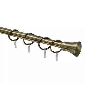 Телескопический однорядный карниз, наконечник «Гиро», цвет золото антик, d=16/19 мм, 160-320 см