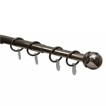 Телескопический однорядный карниз, наконечник «Классика», цвет коньяк, d=16/19 мм, 160-320 см